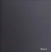Black aluminum trim color swatch for shed and barn construction options.
