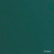 Green color swatch for aluminum trim options in shed and barn construction by Mid Valley Structures.