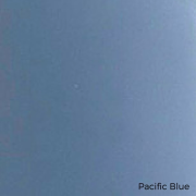 Pacific Blue color swatch for aluminum trim options in shed construction.