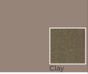 Clay color swatch for painted wood siding and trim options, showcasing a muted brown tone with a textured finish.