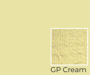 GP Cream color swatch for painted wood siding and trim options, showcasing texture and hue variations relevant to Mid Valley Structures' exterior color guide.