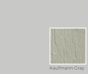 Kaufmann Gray painted wood siding color option sample, showcasing textured finish relevant to Mid Valley Structures' exterior color guide for sheds and barns.