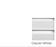 Glacier White vinyl siding color swatch for shed construction options at Mid Valley Structures.