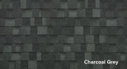 Charcoal Grey roof shingles showcasing texture and color for shed construction options at Mid Valley Structures.