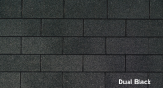 Dual Black shingle color option for roofing, showcasing textured black shingles, relevant to shed construction color choices by Mid Valley Structures.