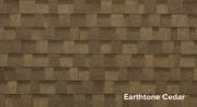 Earthtone Cedar roof shingle color option displayed in a textured pattern, relevant for shed and barn construction choices at Mid Valley Structures.