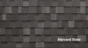 Harvard Slate shingle color option for roofing, showcasing a textured gray pattern, relevant to Mid Valley Structures' exterior color options for sheds and barns.