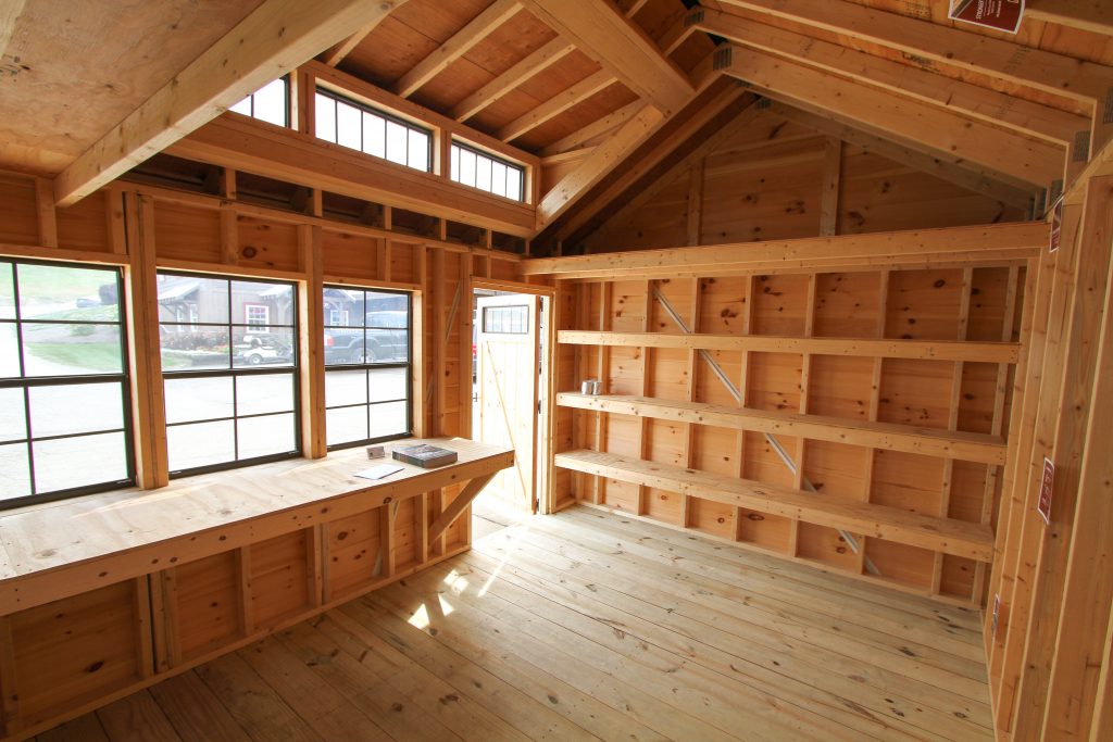 interior of a wooden cabin