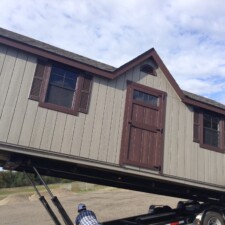 a shed being delivered