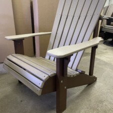 DELUXE ADIRONDACK CHAIR Weatherwood and Chestnut brown
