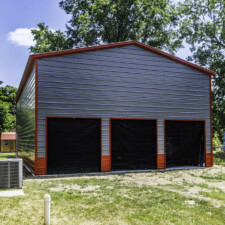 three port metal building